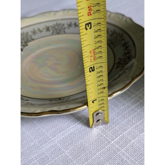 VTG Lusterware Iridescent 3 Footed D3041 Teacup & Saucer Floral Gold Trim Pink - Picture 10 of 16